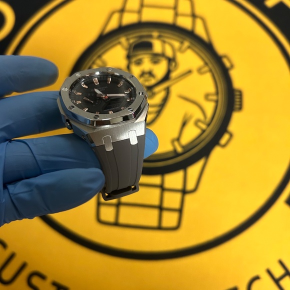 Casio G-Shock GA-2100 “CasiOak” – Silver Mod, Analog-Digital Watch, Custom Bezel - Picture 10 of 10